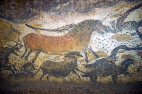 Tranh tường bò, ngựa rừng trong hang động Lascaux II, Pháp